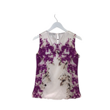 ST JOHN SLEEVELESS DESIGNER TOP PURPLE WHITE P