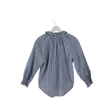 VERONICA BEARD STRIPE LONG SLEEVE DESIGNER BLOUSE BLUE WHITE SMALL