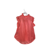 7 FOR ALL MANKIND FLUTTER SLEEVE DESIGNER TOP CORAL MEDIUM