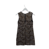 MILLY LACE SEQUIN SLEEVELESS DESIGNER DRESS GOLD BLACK 2
