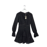 RAMY BROOK NWT$445 MINI LONG SLEEVE DESIGNER DRESS BLACK GOLD 2