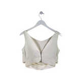 ALEXANDER McQUEEN CROP SLEEVELESS DESIGNER TOP WHITE MEDIUM