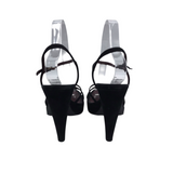 PRADA STRAPPY HEEL DESIGNER SHOES BLACK 39