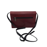 PATRICIA NASH RET$169 LEATHER CROSSBODY HANDBAG RED BLACK