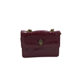 KURT GEIGER RET$148 CROC EMBOSSED HANDBAG MAROON