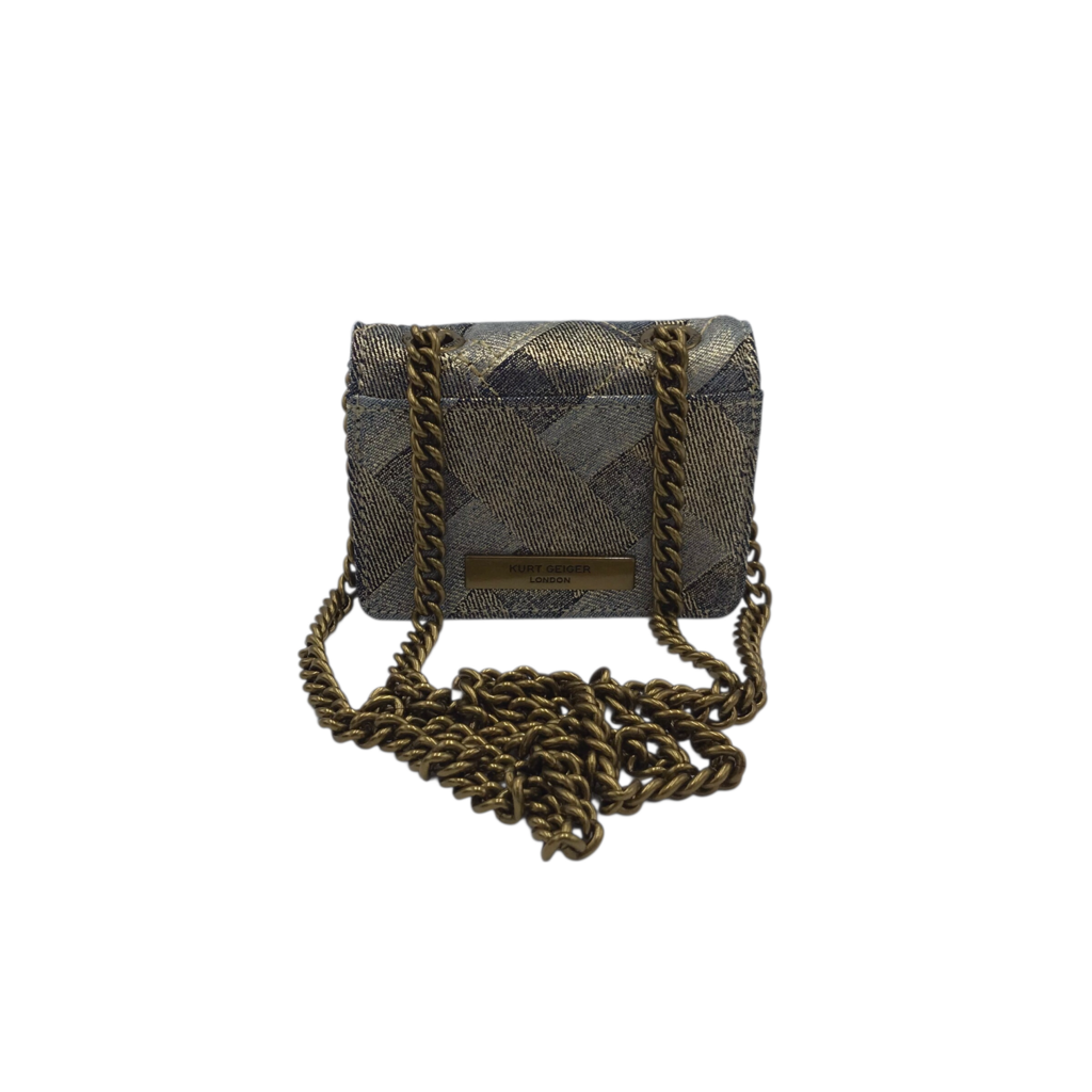 KURT GEIGER RET$148 QUILTED CROSSBODY HANDBAG GOLD PINK
