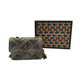 KURT GEIGER RET$148 QUILTED CROSSBODY HANDBAG GOLD PINK