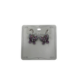 BRIGHTON NWT$84 CRYSTAL BUTTERFLY EARRINGS SILVER PURPLE
