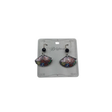 BRIGHTON NWT$98 FLORAL FAN EARRINGS SILVER RED