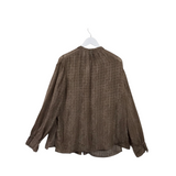 BOSS NWT LONG SLEEVE DESIGNER BLOUSE BROWN SMALL