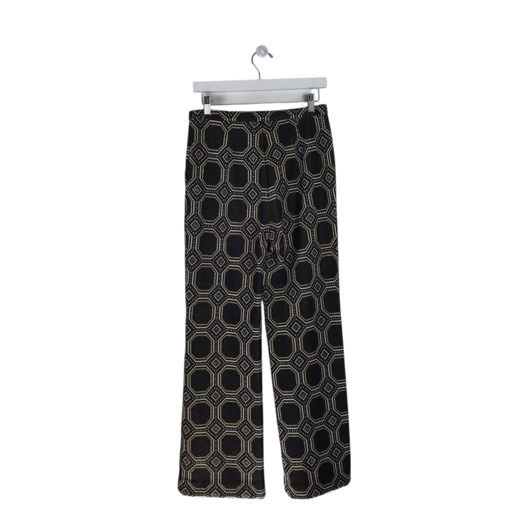 TRINA TURK WIDE LEG DESIGNER PANT BLACK GOLD 4