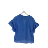 ALICE + OLIVIA NWT$265 FLARE SLEEVE DESIGNER TOP BLUE SMALL