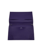 HERMES LEATHER VISION 11 SIMPLE AGENDA COVER w/ BOX LUXE WALLET PURPLE