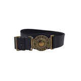 BURBERRY LEATHER w/ BRASS BUCKLE LUXE BELT BLACK 75/30