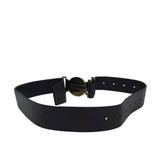 BURBERRY LEATHER w/ BRASS BUCKLE LUXE BELT BLACK 75/30