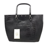 PATRICIA NASH TOTE CROC 15TH ANNIV. HANDBAG BLACK