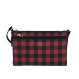 COACH NWT$225 GINGHAM CROSSBODY HANDBAG BLACK RED
