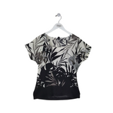 ST JOHN SHORT SLEEVE DESIGNER TOP BLACK WHITE P