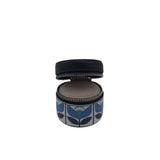 BRIGHTON RET$80 ROUND LEATHER BOX WOMEN'S ACCESSORIES BLUE WHITE