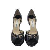 JIMMY CHOO PATENT LEATHER d'ORSAY PUMPS LUXE SHOES BLACK 42
