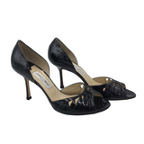 JIMMY CHOO PATENT LEATHER d'ORSAY PUMPS LUXE SHOES BLACK 42