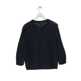 ST JOHN 3/4 SLEEVE DESIGNER CARDIGAN BLACK LARGE
