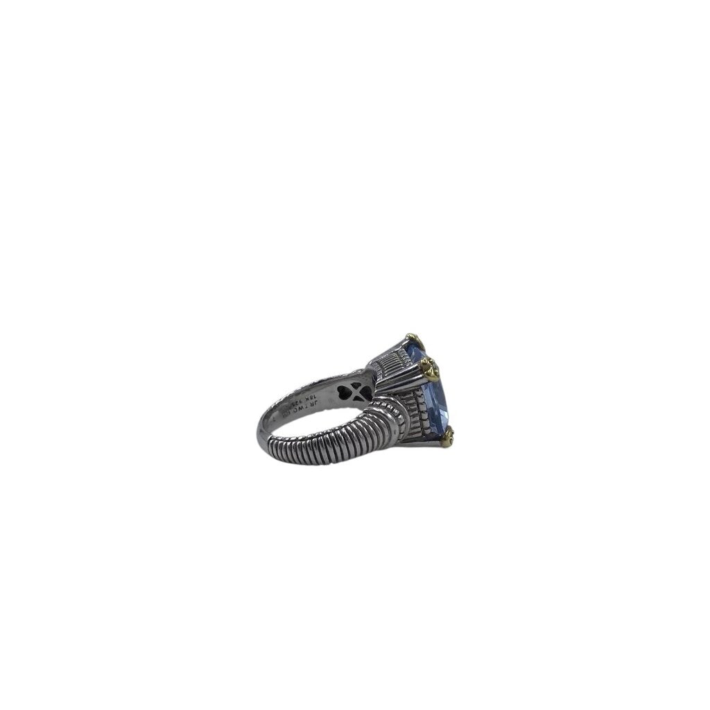 JUDITH RIPKA RET$1,699 18K/925 BLUE QUARTZ RING GOLD BLUE 6.5