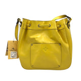 PATRICIA NASH NWT$215 DRAWSTRING HANDBAG YELLOW