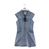 PAIGE NWT$224 DENIM CAP SLEEVE DESIGNER DRESS BLUE 8
