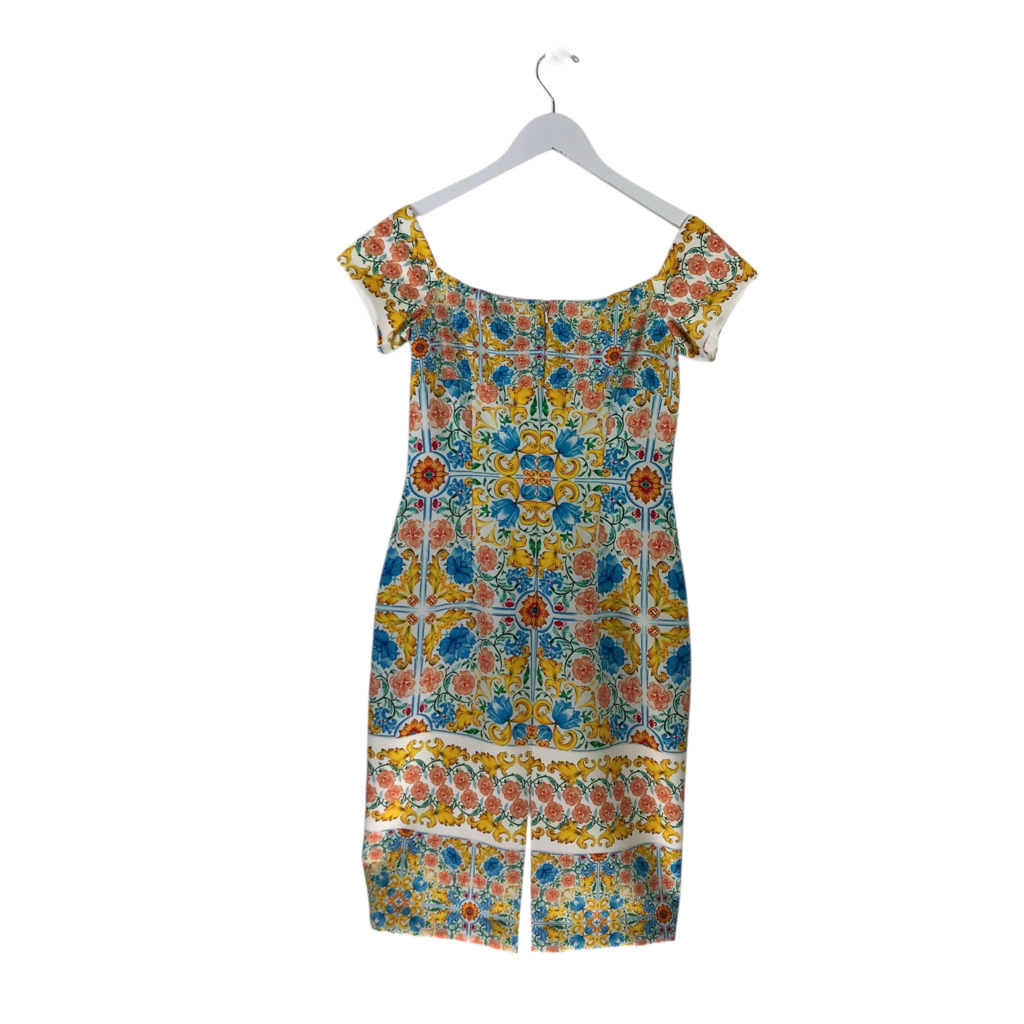BLACK HALO SHORT SLEEVE DESIGNER DRESS BLUE YELLOW 6