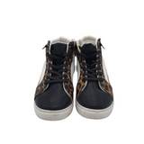 HI TOP LACE UP SNEAKER SHOES BLACK BROWN 8