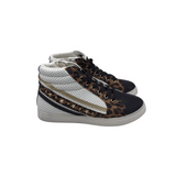 HI TOP LACE UP SNEAKER SHOES BLACK BROWN 8