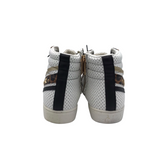 HI TOP LACE UP SNEAKER SHOES BLACK BROWN 8
