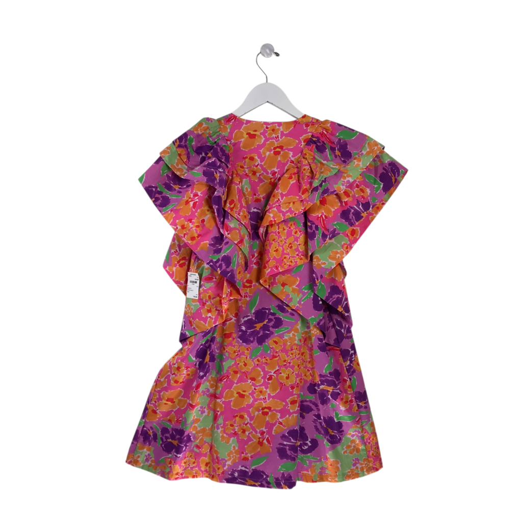 KARLIE NWT$130 FLORAL FLARE SLEEVE DRESS ORANGE PURPLE SMALL