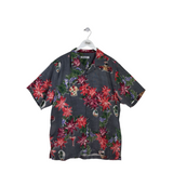 TOMMY BAHAMA SILK FLORAL SHORT SLEEVE MEN SHIRT GREY MULTI LARGE