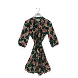 3/4 SLEEVE DESIGNER DRESS GREEN PINK 6