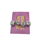 NWT$45 DANGLE DICE EARRINGS WHITE BLACK