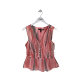 WHITE HOUSE BLACK MARKET SLEEVELESS BLOUSE PEACH GRAY X SMALL