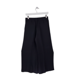 SILK CROP WIDE LEG DESIGNER PANT NAVY P