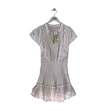 RAMY BROOK NWT$445 FLUTTER SLEEVE DESIGNER DRESS WHITE MEDIUM