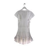 RAMY BROOK NWT$445 FLUTTER SLEEVE DESIGNER DRESS WHITE MEDIUM