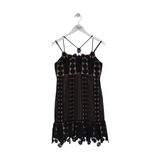 SELF-PORTRAIT SLEEVELESS DESIGNER DRESS BLACK TAN 6