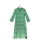 LILLY PULITZER FLORAL MAXI DESIGNER DRESS GREEN BLUE X SMALL