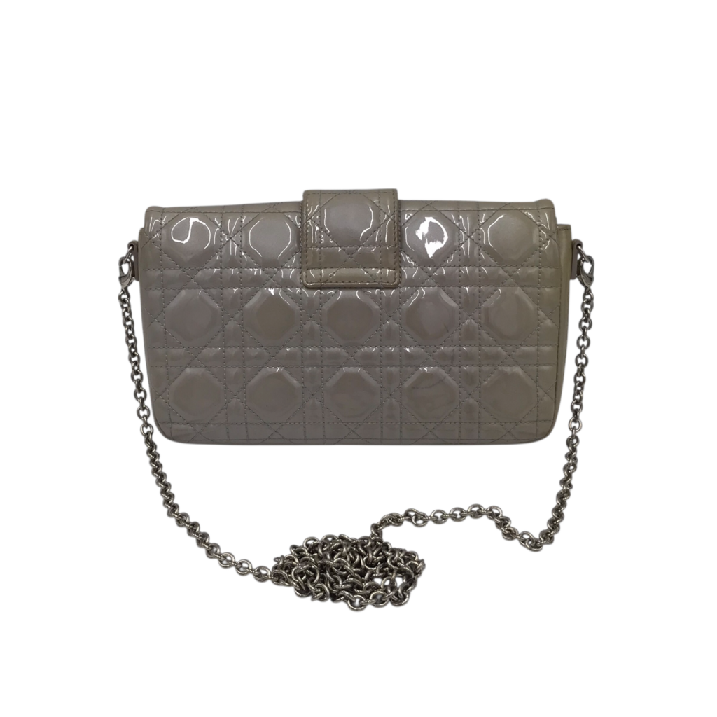 DIOR "NEW LOCK POUCH" w/CHAIN LUXE HANDBAG BEIGE