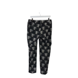 NWT$298 BEE PRINT STRAIGHT DESIGNER PANT COAL WHITE 6