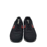 PRADA LEATHER/FABRIC LOW TOP SNEAKERS LUXE MEN SHOES BLACK 8.5