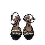 MOSCHINO MILANO COUTURE D957 OPEN TOE PUMPS LUXE SHOES BLACK 39