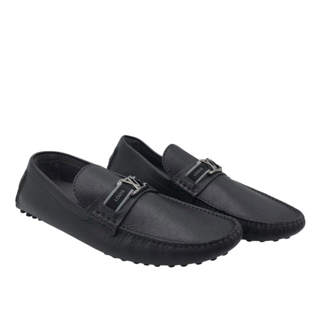 LOUIS VUITTON HOCKENHEIM MOCCASIN LUXE MEN SHOES BLACK 8.5