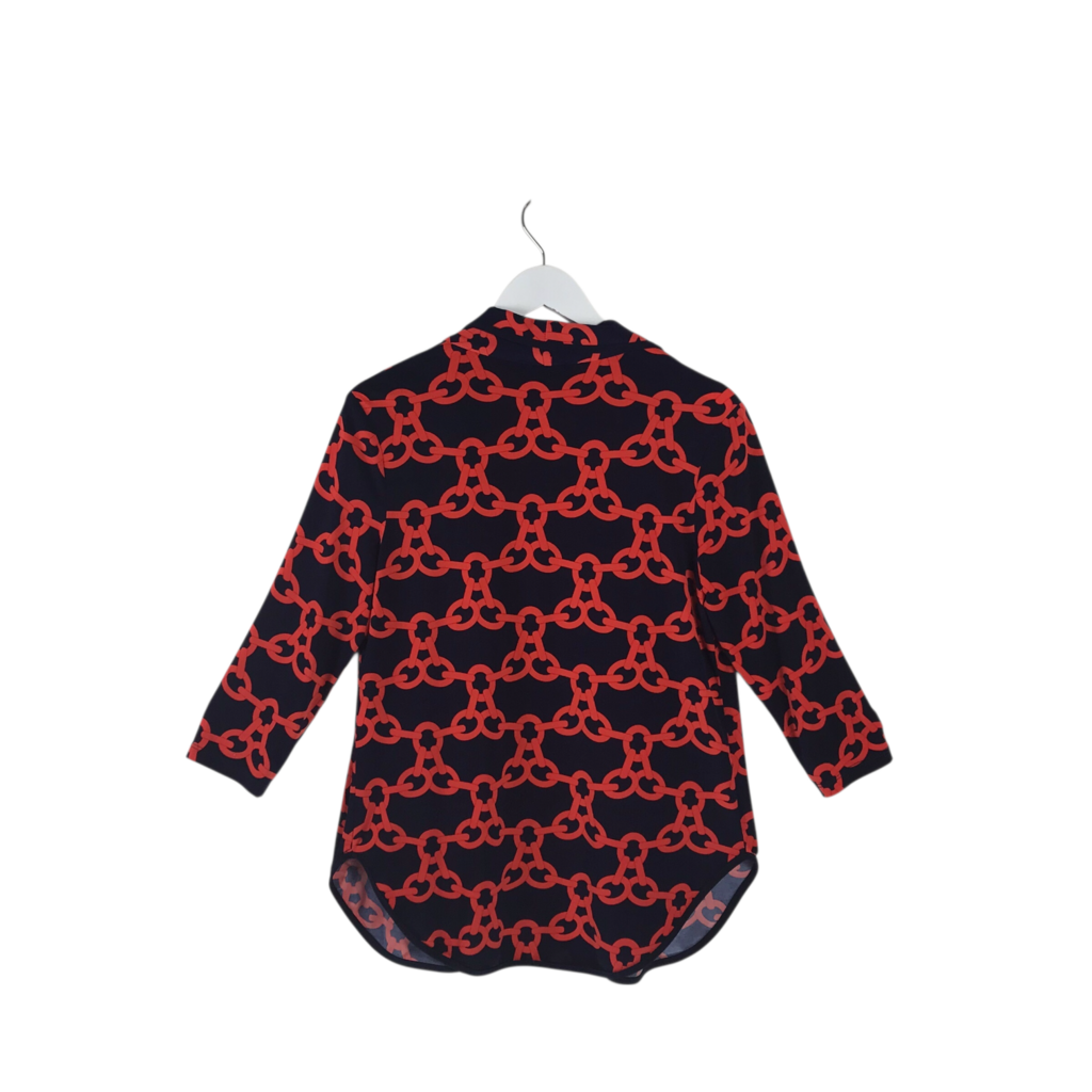 FRANK LYMAN 3/4 SLEEVE CARDIGAN NAVY ORANGE 8