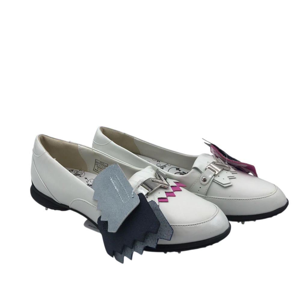 CALLAWAY GOLF LOAFERS INTERCHANGEABLE FRINGE SHOES WHITE 9.5